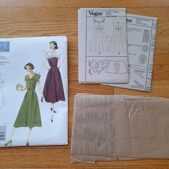 Vintage Vogue Dress Sewing Pattern 1171 Size 8-14 UNCUT Rockabilly Retro 1950s S - Picture 10 of 11